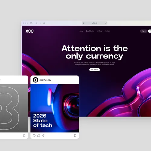 Social media and website mockups